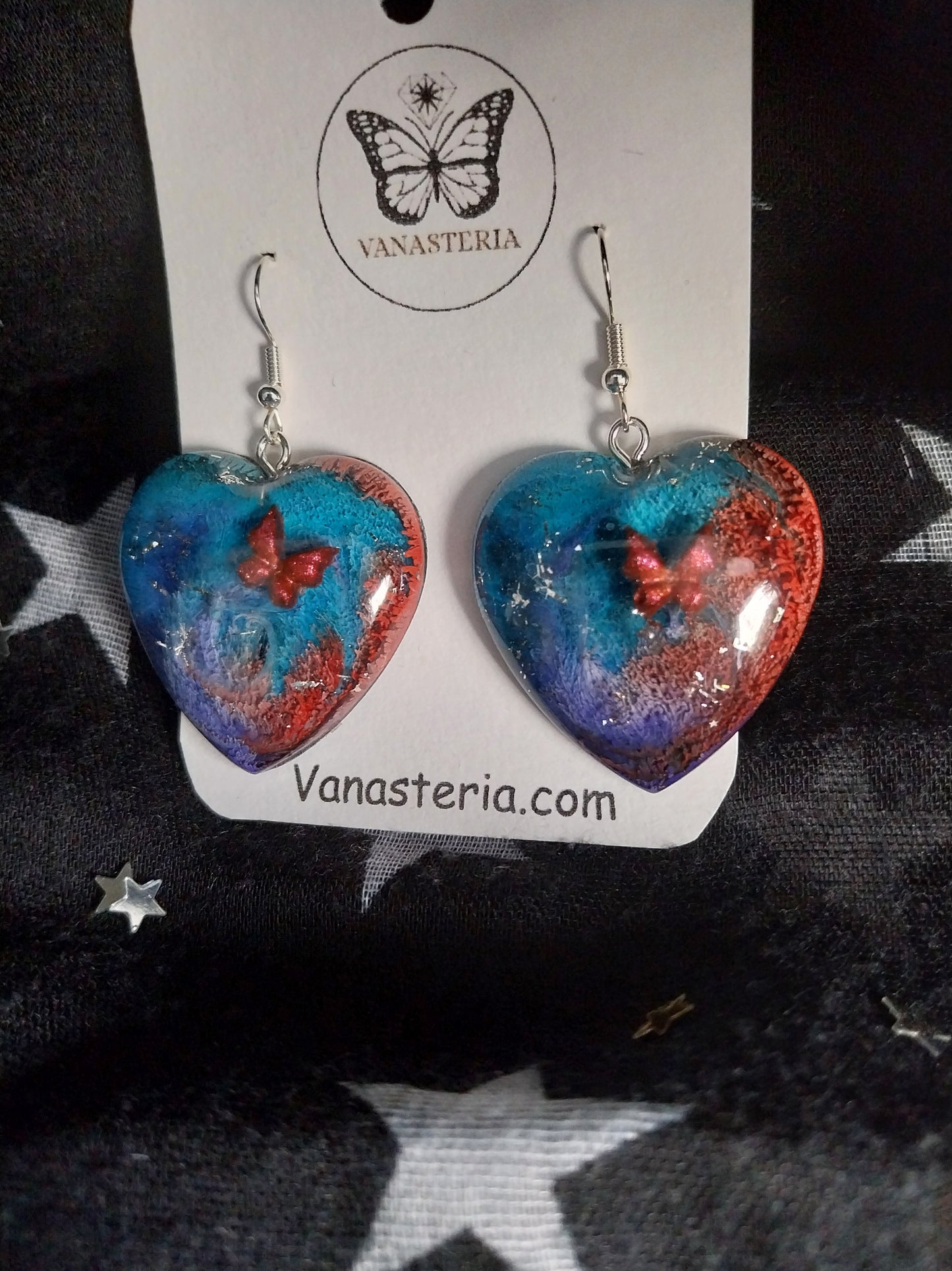 Boucles d'oreilles artisanales "Les Cœurs du Crépuscule"