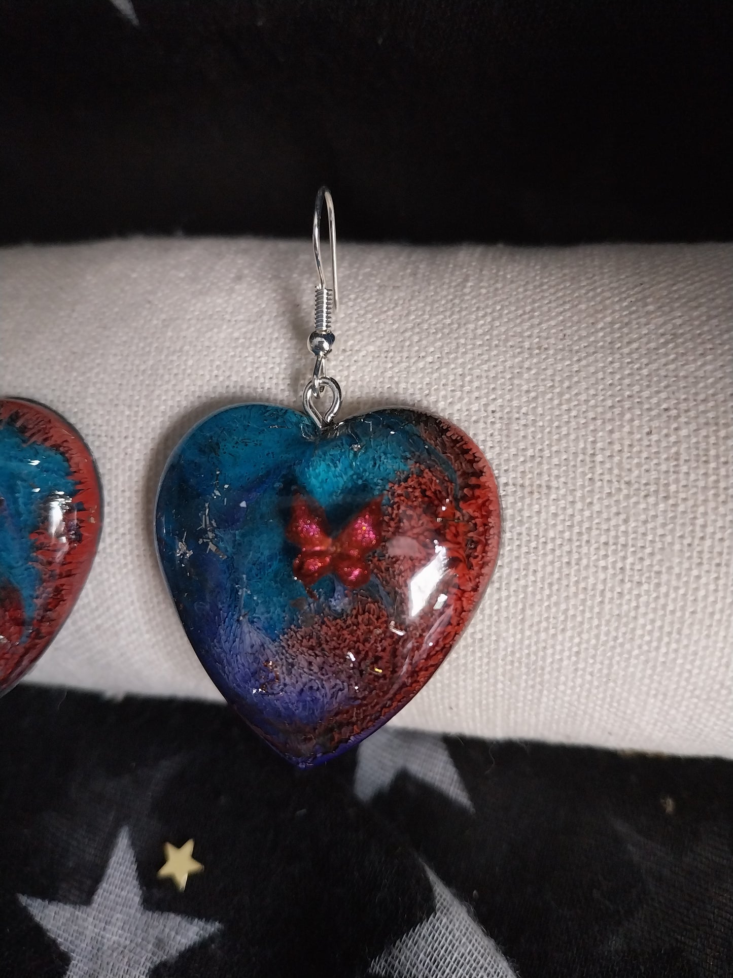 Boucles d'oreilles artisanales "Les Cœurs du Crépuscule"