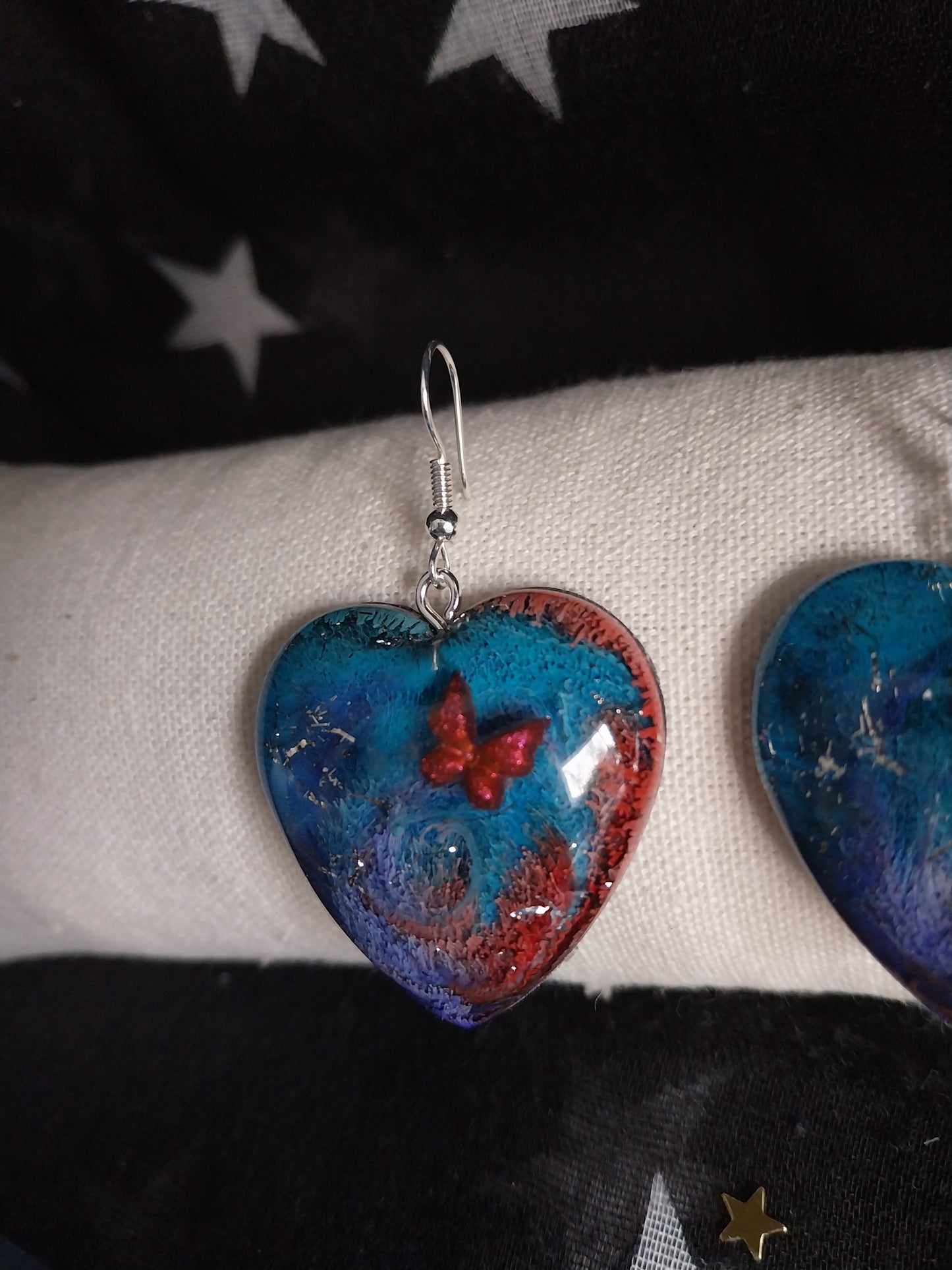 Boucles d'oreilles artisanales "Les Cœurs du Crépuscule"