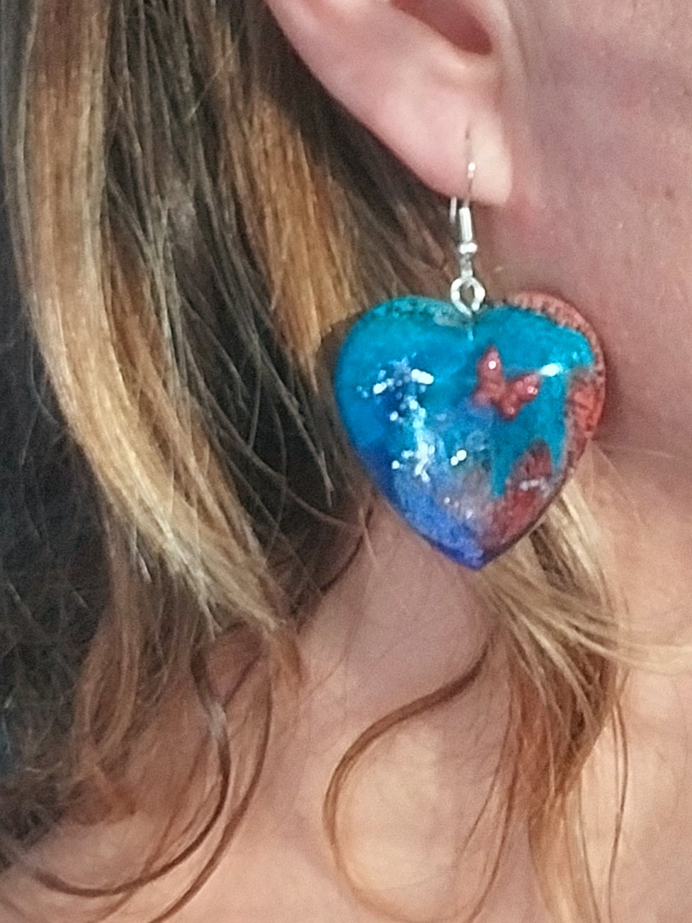 Boucles d'oreilles artisanales "Les Cœurs du Crépuscule"