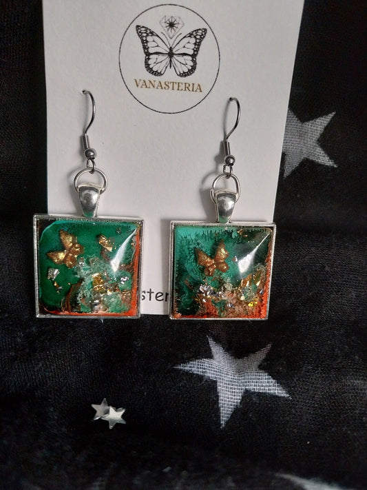 Boucles d'oreilles artisanales "Les Jardins d’Émeraude"