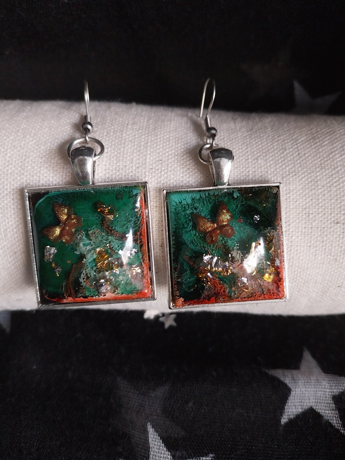 Boucles d'oreilles artisanales "Les Jardins d’Émeraude"